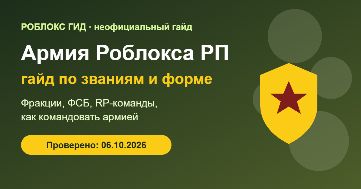 Армия Роблокса РП — гайд по званиям и форме, обложка