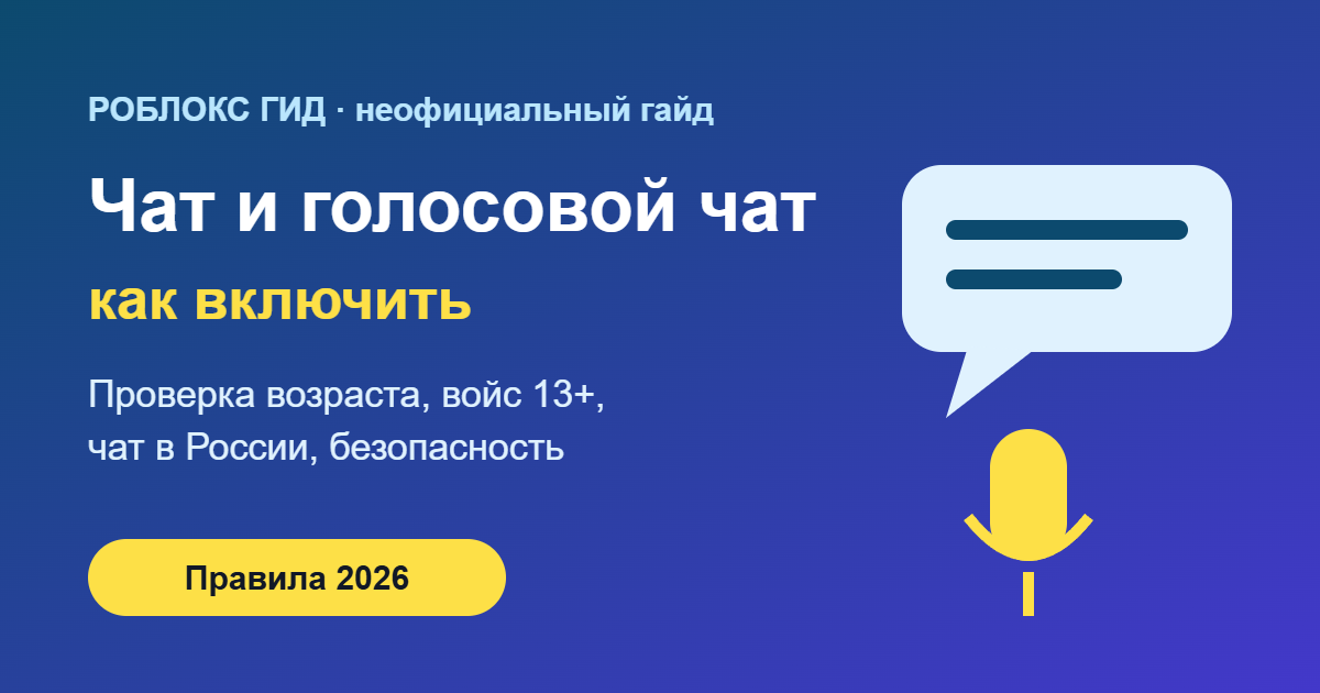Чат и голосовой чат в Роблокс — как включить, обложка