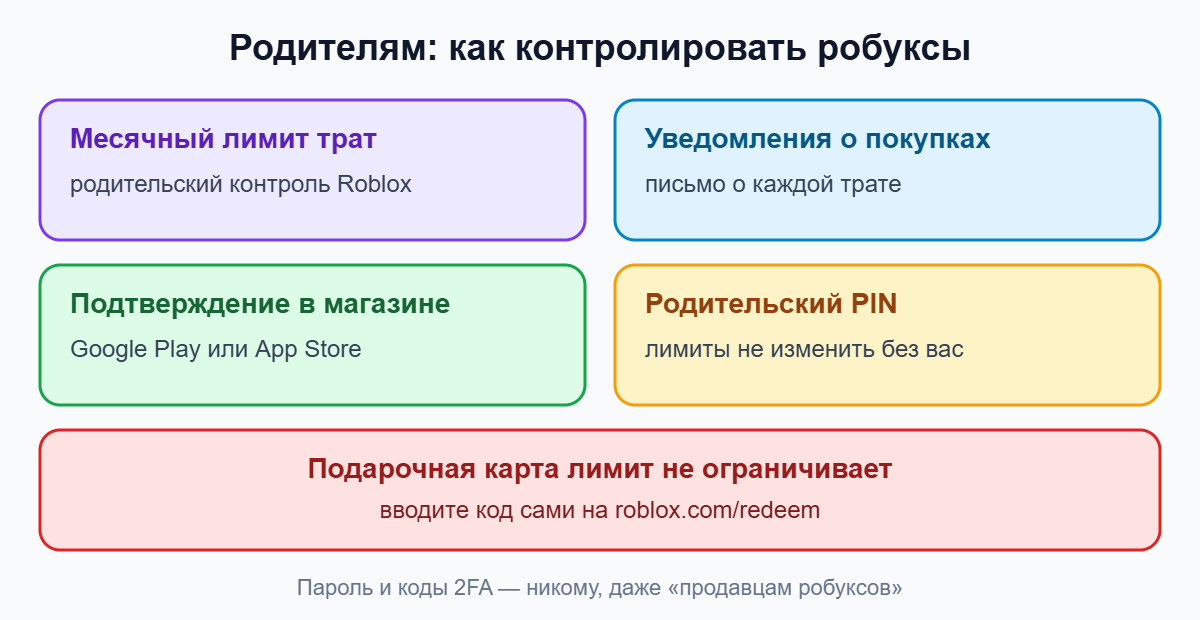 Шпаргалка для родителей: как ограничить траты робуксов