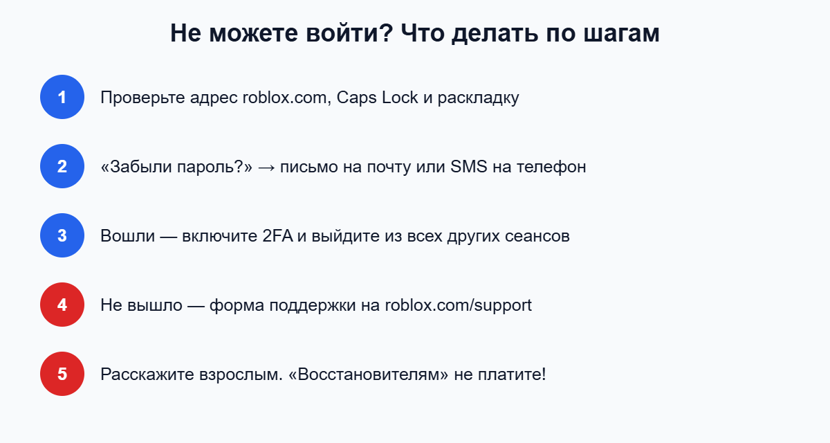 Что делать, если не получается войти в Роблокс: пять шагов